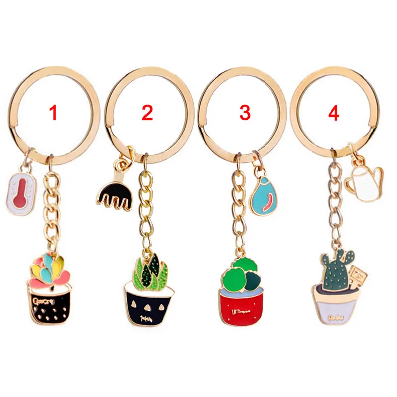 

Cactus Keychains Potted Plant Pattern Key Ring Purse Key Chain Pendant