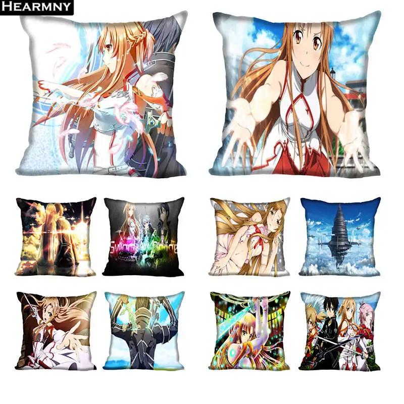

Custom Decorative Pillowcase Sword Art Online Square Zippered Pillow Cover 35X35,40x40,45x45cm(One Side)