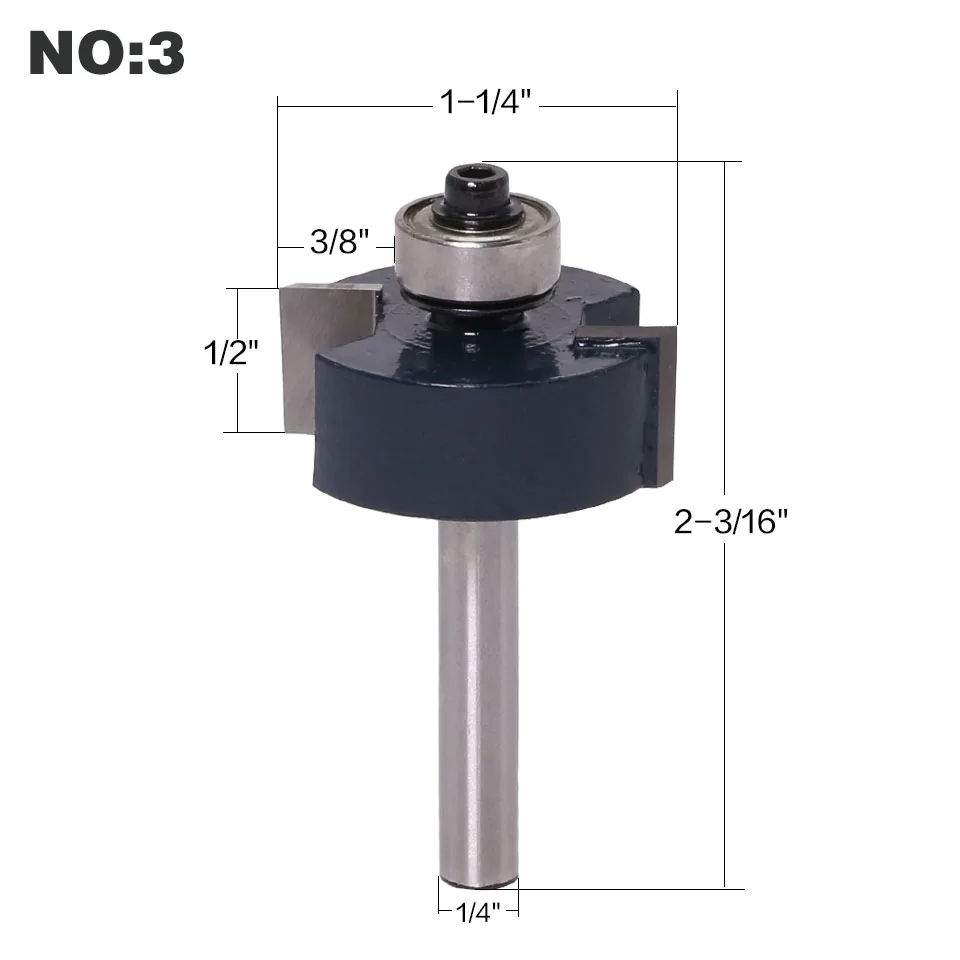 1 шт. 1/4 хвостовик T тип подшипники дерево измельчители промышленного класса Rabbeting бит деревообработка инструмент фрезы для дерева