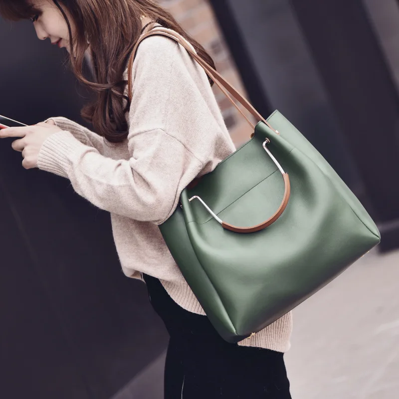 

Ladies single shoulder bag new simple handbag retro fashion shopping bag women's daily travel PU bag