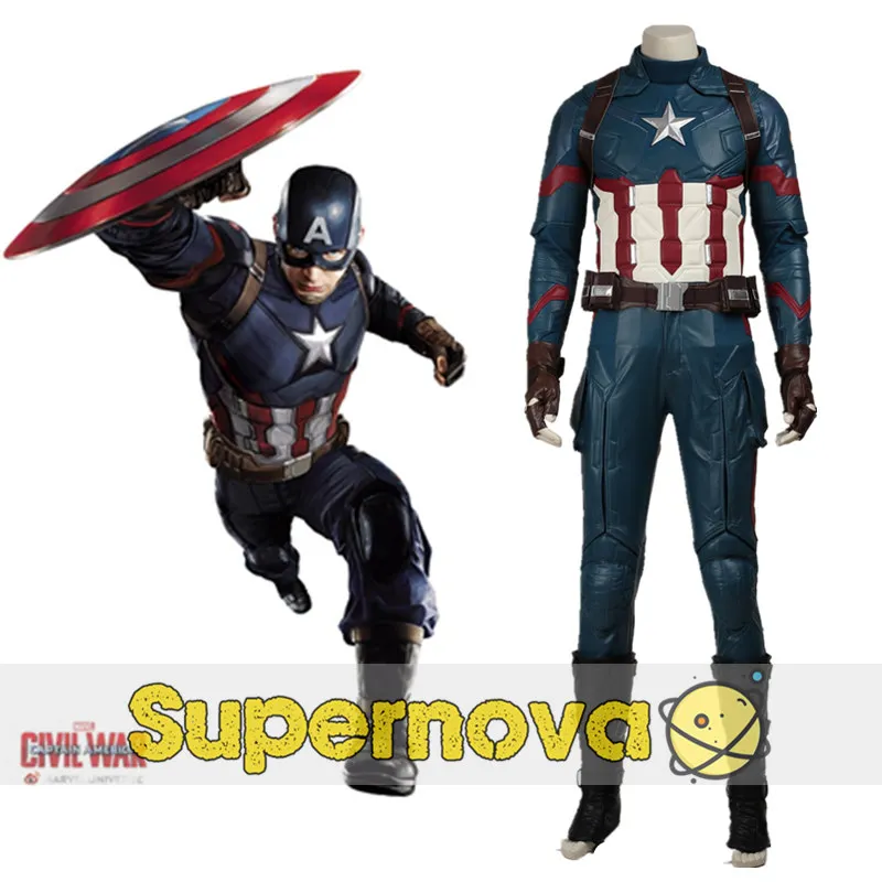 Buy Civil War Captain America Costume Cosplay Adult