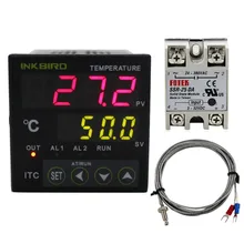 Inkbird ac 100-220 v ITC-100VH controlador de temperatura do termostato pid de digitas com da 25a ssr e termopar k
