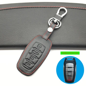 

For Great Wall Haval/Hover H6 H7 H4 H9 F5 F7 H2S 100% Leather Key Case Cover 4 Buttons Smart Key Remote Auto Accessories