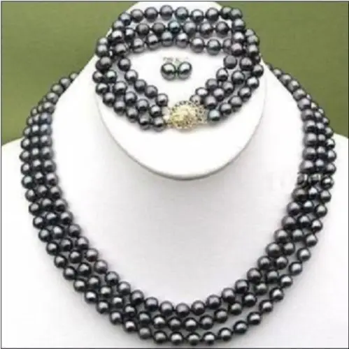 

Free Shipping >>>>> 2 ROW NATURAL 9-10MM SOUTH SEA WHITE PEARL NECKLACE 18" BRACELET 7.5" 14K clasp