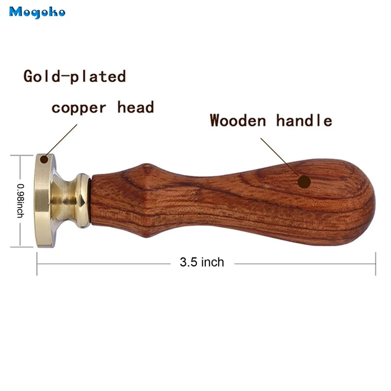 Mogoko 1x Роза из перьев дерево любовь кольцо Корона воск печать, штемпели с деревянной ручкой уплотнение воск Ретро штамп Свадебный античный конверт штамп
