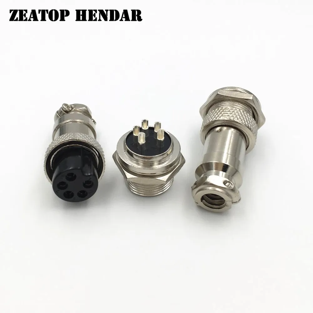 

5Set GX16 Bulkhead 2 3 4 5 6 7 8 9 Pin XLR Audio Cable Plug Male Female Panel Chassis Mount Jack Kit 16mm Aviation Connector