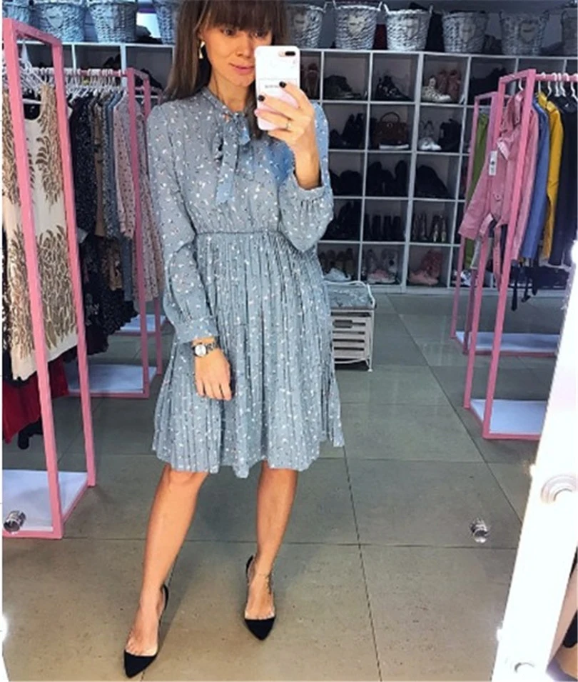 

Vadim Women Dress Hot Sale Rushed Polyester Vintage A-line Full Knee-length Dress Women Vestido De Festa Retro Print Fashion