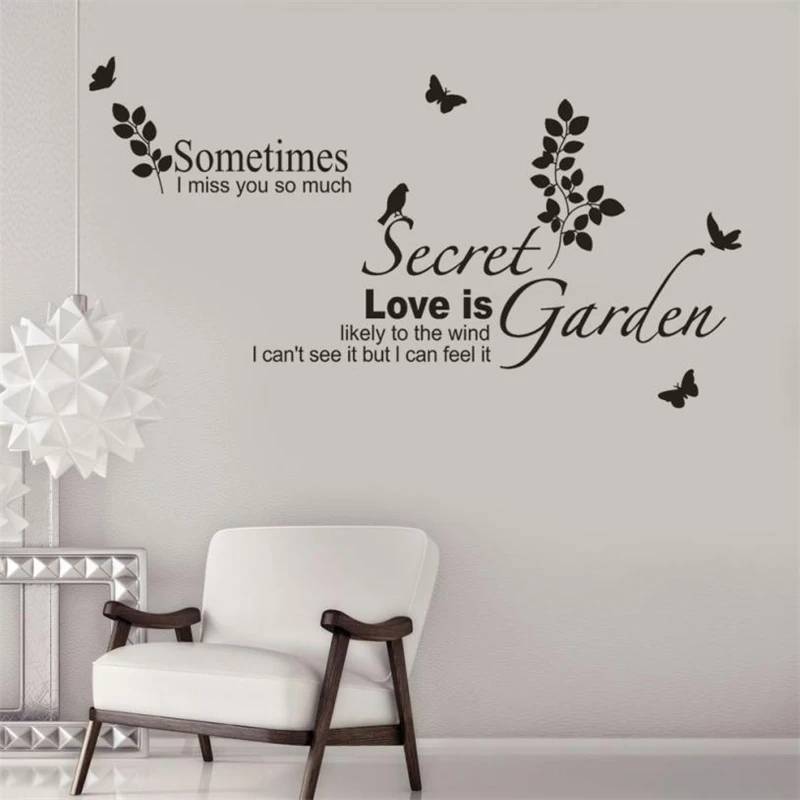 SOMETIMES  SECRET LOVE IS GARDEN Removable Art Vinyl Mural Wall Stickers Waterproof Resistant Non-toxic Home Decor C0313#30     04