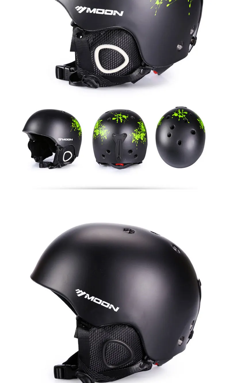 MOON лыжный шлем с 2 подарками, зимние для взрослых мужчин, сноуборд, скейтборд, оборудование для мужчин, t спортивные защитные лыжные шлемы для мужчин с очками