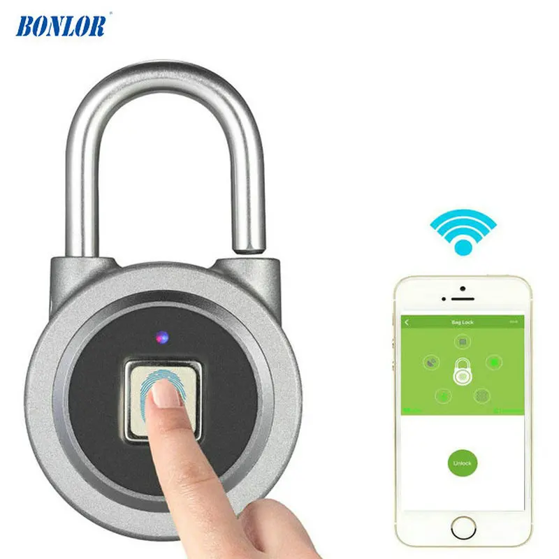 

Newest Smart Keyless Fingerprint Lock APP Button Password Unlock Waterproof Anti-Theft Padlock Door Lock for Android iOS System