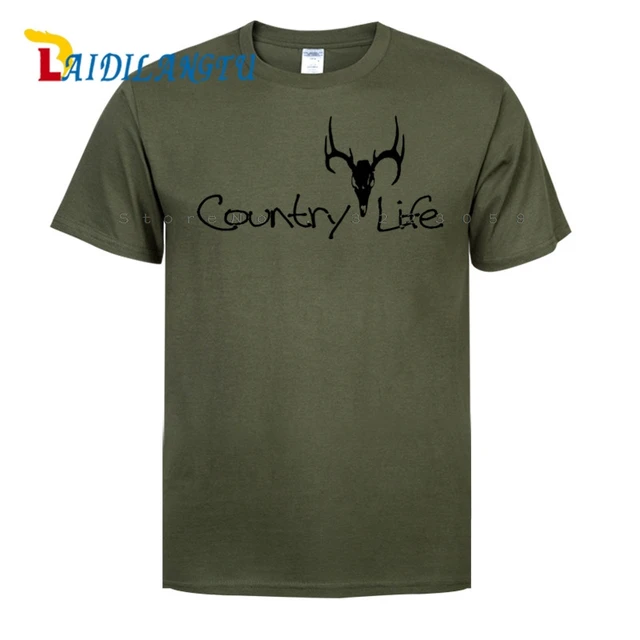 Best Gift Men's T Shirt Country life with buck skull top quality
