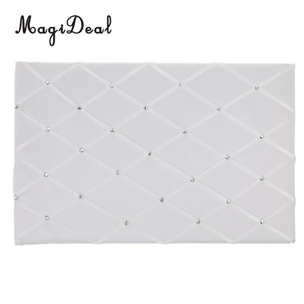MagiDeal Top Quality White Custom Wedding Ceremony Guest Book Album Crystal Rhinestone Register Wedding Book Gifts Decoration
