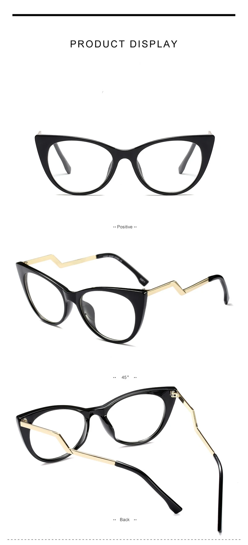 Женские очки компьютерные оптические кошачьи очки оправа женские прозрачные линзы QF102