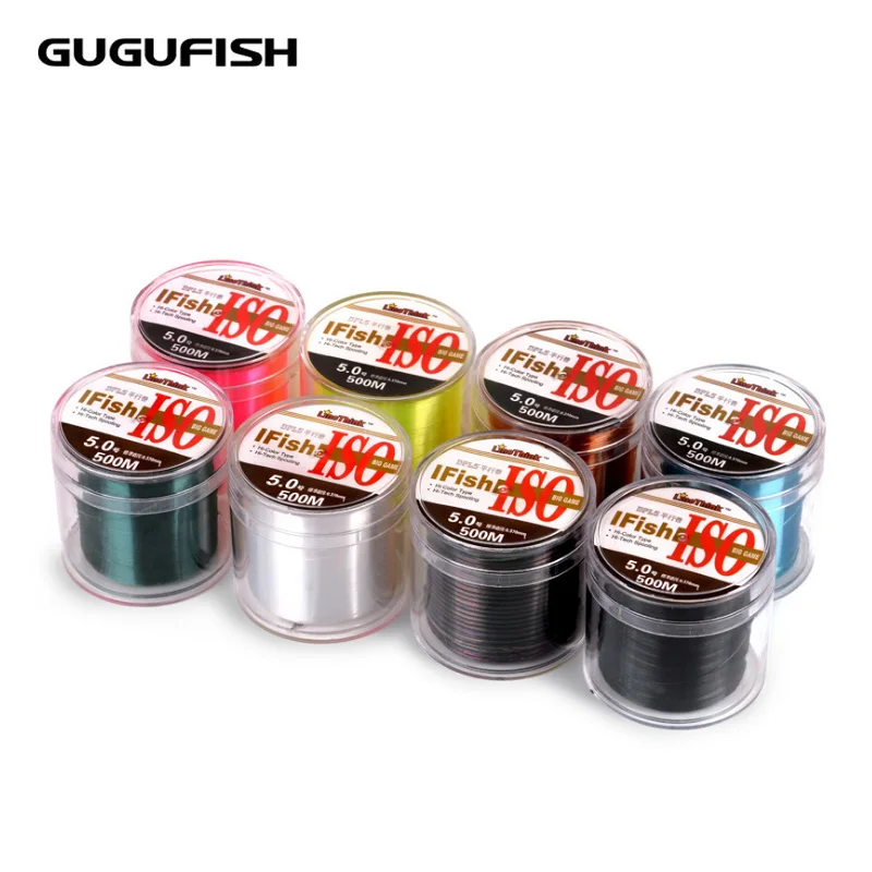 Gugufish المواد المستوردة خط الصيد 500 متر خط النايلون الموضوع الرئيسي رمي خط الصيد خط 4.1LB-30lb شحن مجاني