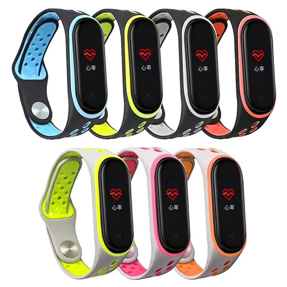 

In Stock ! for Xiaomi Mi Band 4 Smart Bracelet Silicone Wrist Strap Mi Band 4 Wristband Two-color Sports Breathable Replacement