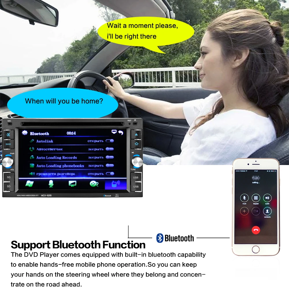 Flash Deal car stereo Car MP5 Player 6.2 inch HD Touch Screen AM FM Radio Bluetooth USB Mirror Link function Auto Multimedia Player 5