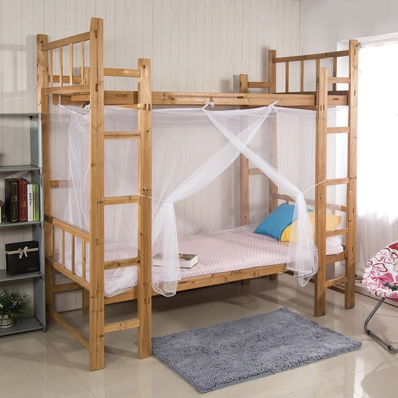 

Student Dormitory Bunk Mosquito Net Canopy White Pink Purple Yellow Four Corner Post Bed Mosquito Netting Queen King Twin Size