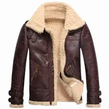 Mens Faux Leather Fur Lined Fleece Warm Thick Coats Buckle Jacket Retro Warm Motorcycle A37 faux fur lined belted jacket
