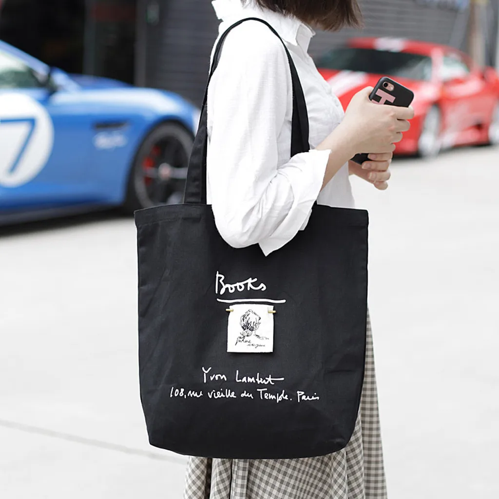 

Brand Bolsa Feminina Fashion Girls Canvas Embroidery Shoulder Bag Large-Capacity Shopping Bag For Women 2019 Versatile Handbags