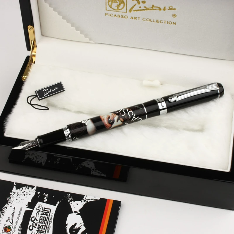 

High Quality Picasso Pimio 929 Explorer 0.5mm Iridium Nib Metal Fountain Pen with Luxury Original Wooden Gift Box Ink Gift Pens