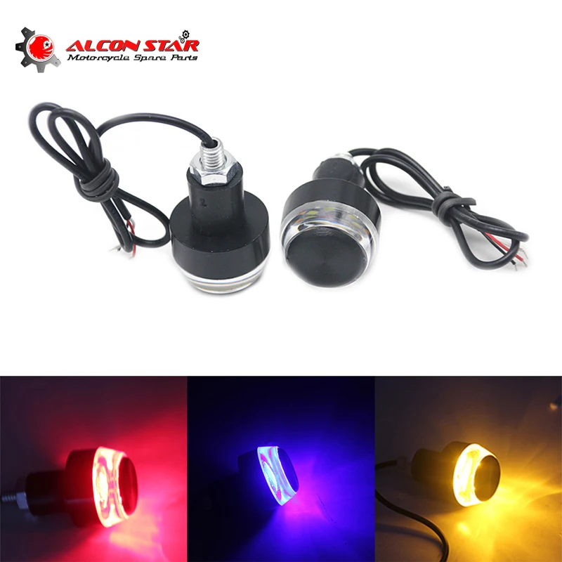 

Alconstar- 2 PCS CNC Motorcycle LED Handle Bar End Indicator Grip Plug Turn Signal Light Side Marker Lamp FOR 22mm Handlebar