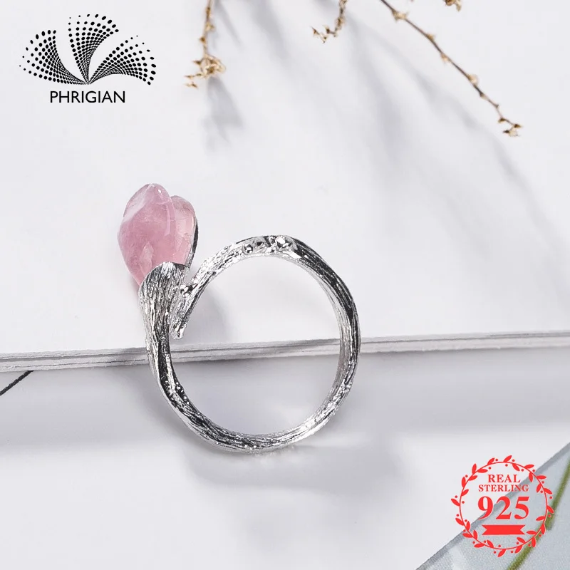 

NOT FAKE S925 Fine Antique shop Ring Strawberry Quartz Ring Women Handmade Vintage Natural Retro Exquisite Garnet carnelia