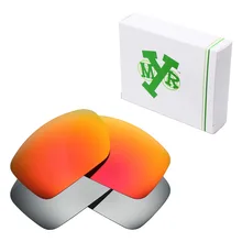 2 пары Mryok поляризованные Сменные линзы для солнцезащитных очков Оукли Big Taco серебристого титана и огненного красного цвета