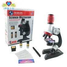 100X 400X 1200X зум подсветкой Монокуляр пластик Биологический микроскоп детский день рождения развивающий подарок дети дешевые игрушки