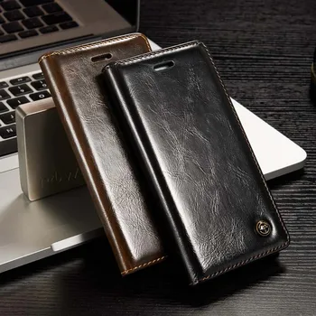 

Caseme Phone Cases Original Brand Leather Magnet Auto Flip Wallet Case Cover for iphone 5 5se 6 6s 6plus 7plus 7 8plus JS0016