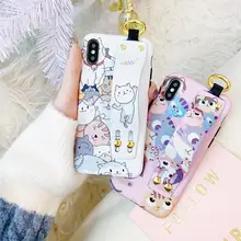 Newest Funny Cute Cartoon pet cat wristband phone case For iphone Xs MAX XR 6 6s