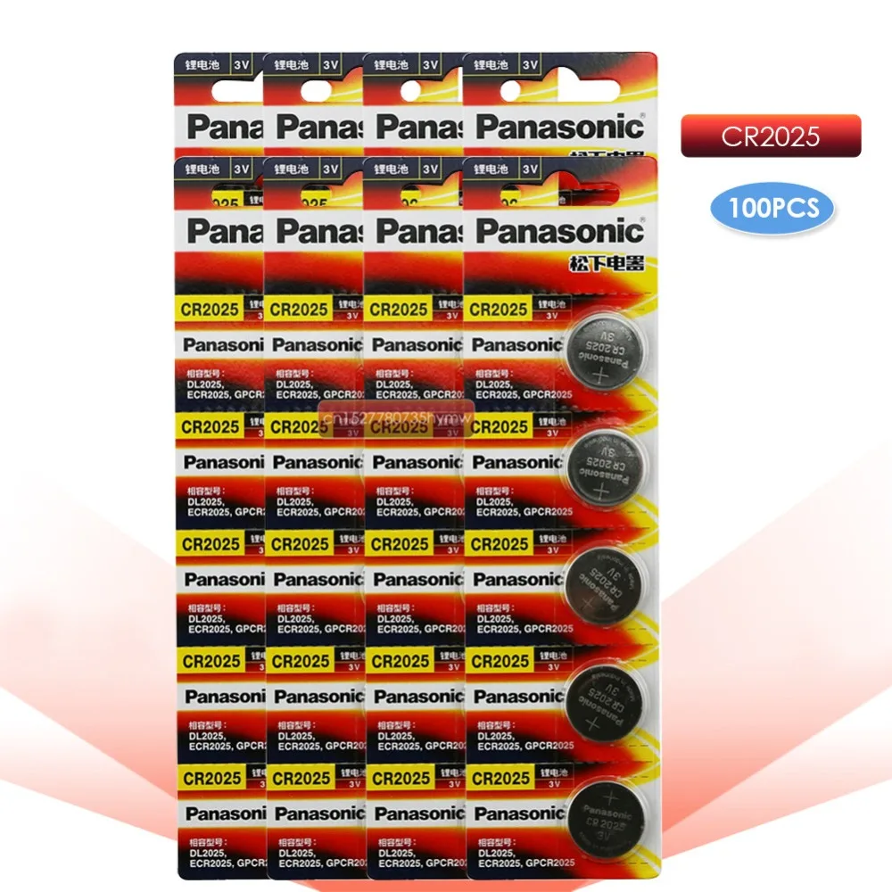 

PANASONIC 100pc original cr2025 ECR2025 BR2025 DL2025 KCR2025 LM2025 3v button cell coin lithium batteries for watch car toy