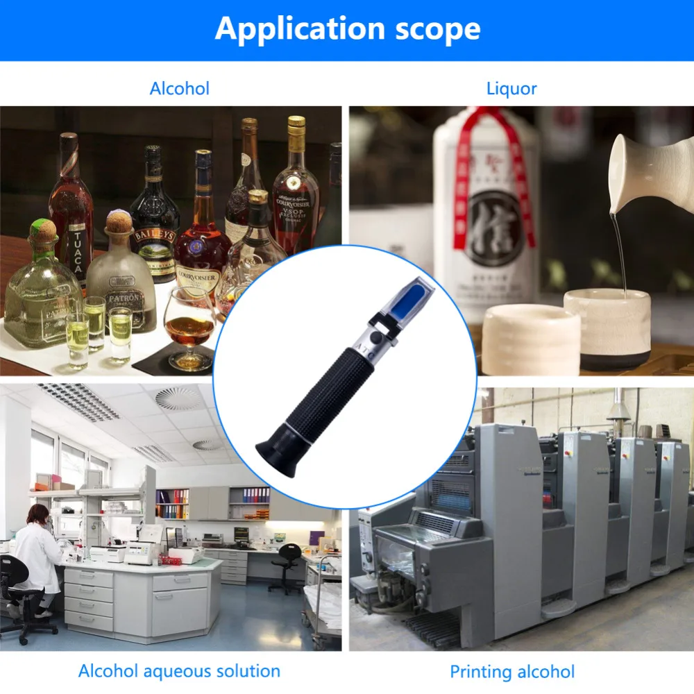 Горячая новинка ударопрочный упаковка ручной 0-80% Спирт рефрактометр измеритель концентрации спирта Тестер спирта
