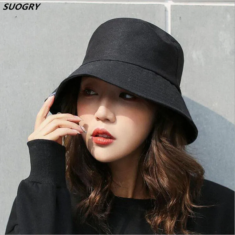 

SUOGRY New Spring Summer Hats For Women Men Simple Fisherman Hat Female Flat Cap Folding Bucket Hat Bob Mens Panama Fishing Cap