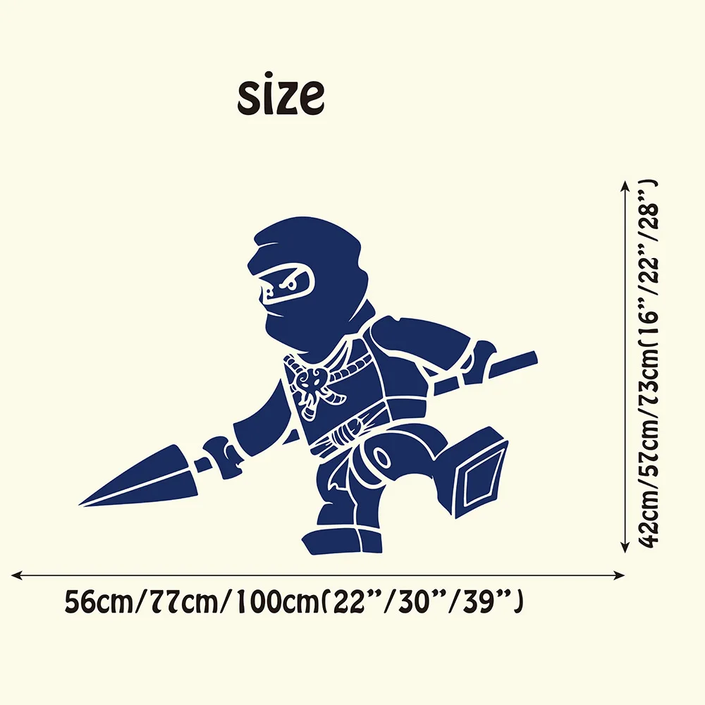 الكرتون ليغو Ninjago جاي الرمح جدار ملصق بوي غرفة حضانة الطفل لطيف خارقة سلاح صائق غرفة الاطفال الأطفال غرفة الفينيل