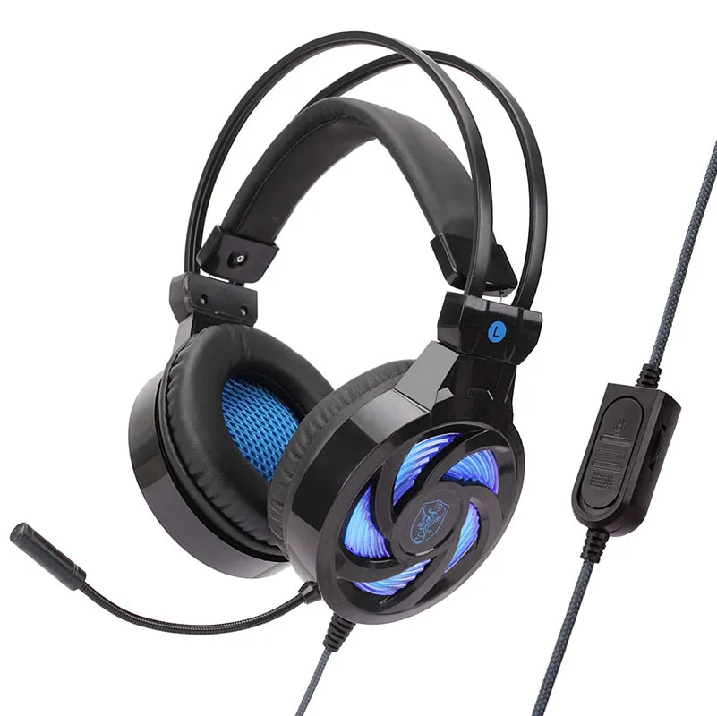 3.5mm Wired High Quality Headphone with Microphone LED Light Stereo Game Headset Voice Control Headphones for Computer PS4 PC (1)