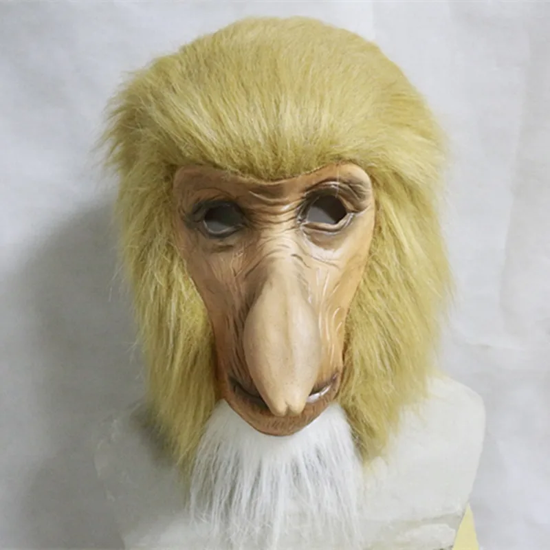 

Funny Realistic Monkey Head Mask Adult Apes Mask Breathable Halloween Fancy Dress Cosplay Party Props Latex proboscis monkey