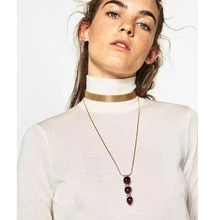2016 Largo Simple Maxi Boho Collar Colgante Gargantilla de Oro Indio Joya Collar Collier Femme Maxi Collar de Declaración de Las Mujeres Jewellry