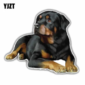 

YJZT 11CMx9.6CM Rottweiler Dog Car Decoration PVC Car Sticker Decal C1-9002