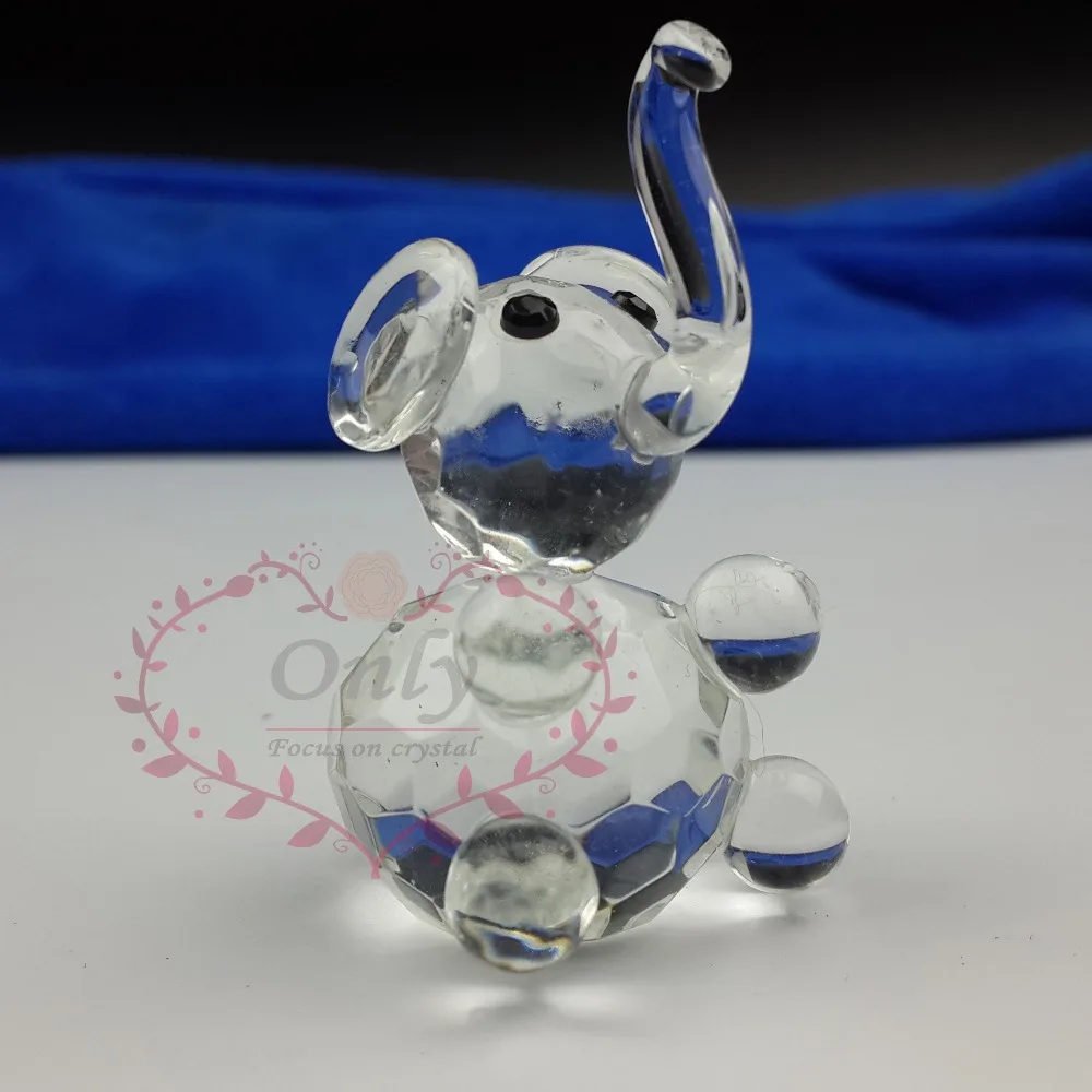 30 pcs/Lot Cheap Crystal Crafts Glass Elephant Figurines Home Desk