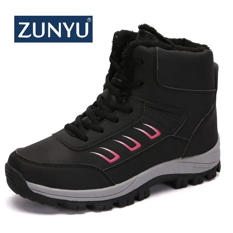ZUNYU/Новые водонепроницаемые женские зимние ботинки больших размеров зимняя женская теплая плюшевая обувь женская теплая хлопковая обувь