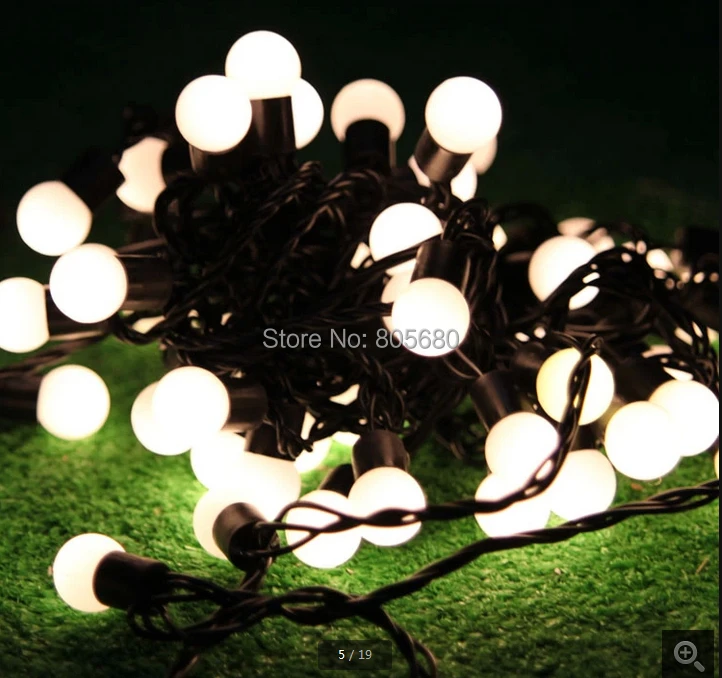110 V 220 V Xmas 100 m белый шар Гирлянда освещение комнатный, уличный, светодиодный шнур для вечеринок 10 M/100 шариковая струна