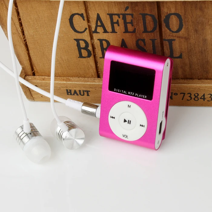 Hot Selling LCD Screen Mini Clip Mp3 Player Electronic Sports Metal Mini MP3 Music Player Support 32GB Micro SD TF Card
