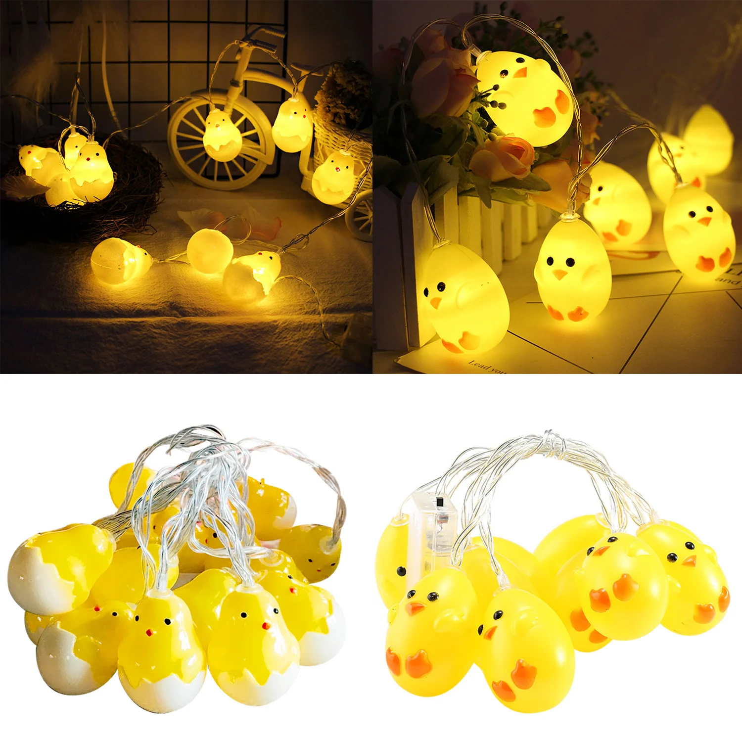 118 11 дюймов 20 LED на батарейках Funning Chicken String Lights игрушки для пасхальных праздников
