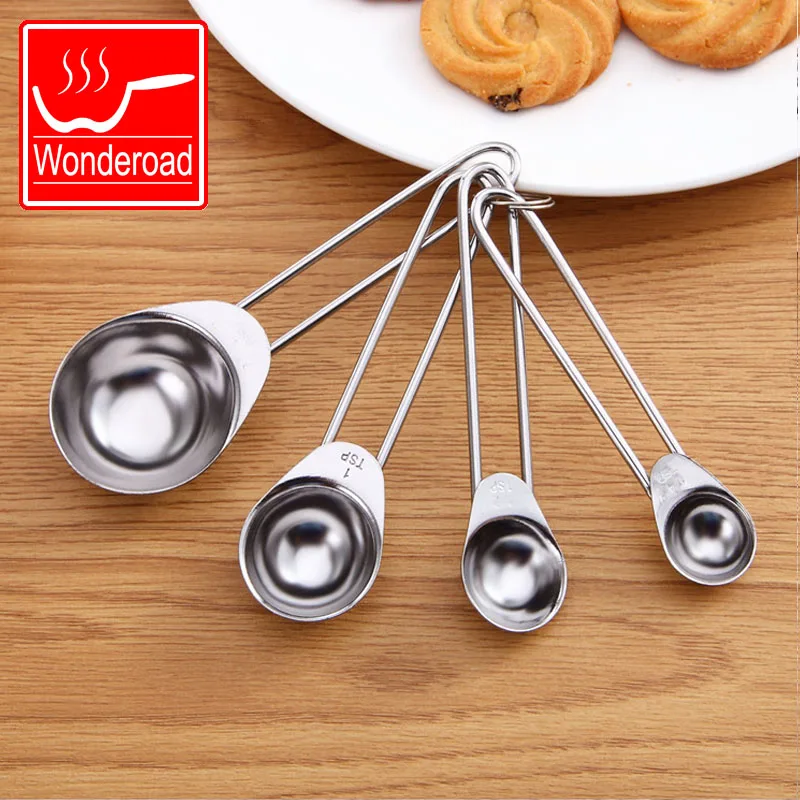 

Kitchen Measuring Gadgets Various Volume 4PC / Set Stainless Steel Measuring Cups Measuring Spoons Mum Gift Personal Presents