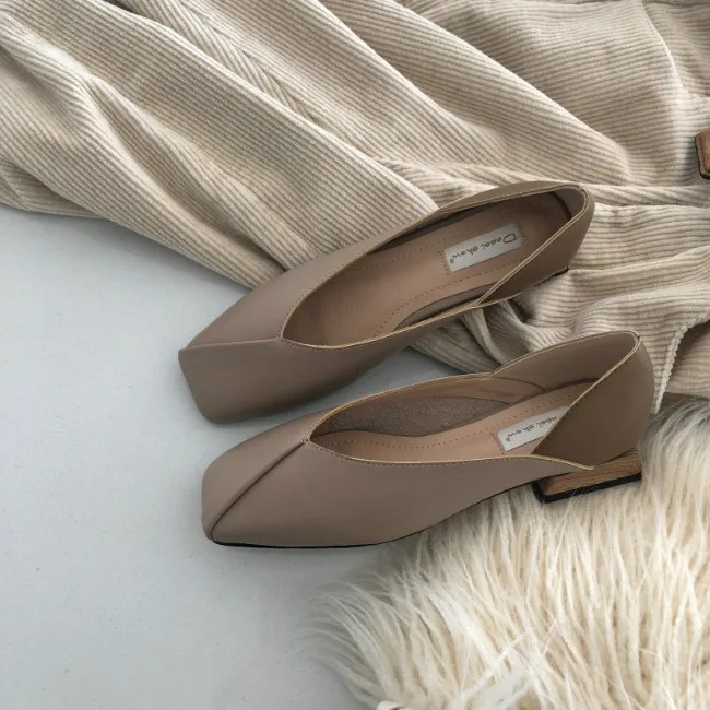 MONMOIRA пикантная леопардовая обувь на плоской подошве для Для женщин скольжения на с v-образным вырезом Женские туфли-лодочки в стиле ретро на квадратном каблуке Дамская обувь SWA0160