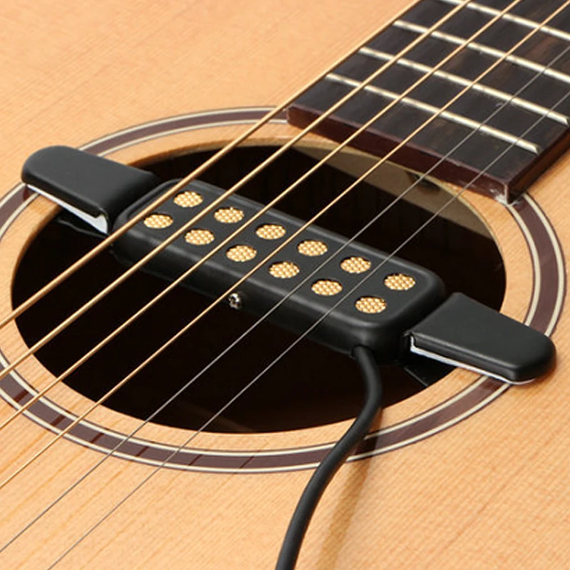 QH-6A Sound Hole Magnetic Preamp EQ Equalizer Tuner Pickup for Acoustic Guitar