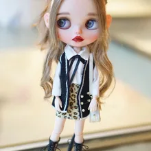 Blyth Кукла одежда белая рубашка и черный сарафан доступны для Azone Licca Blyth OB24 кукла аксессуары для кукольной одежды