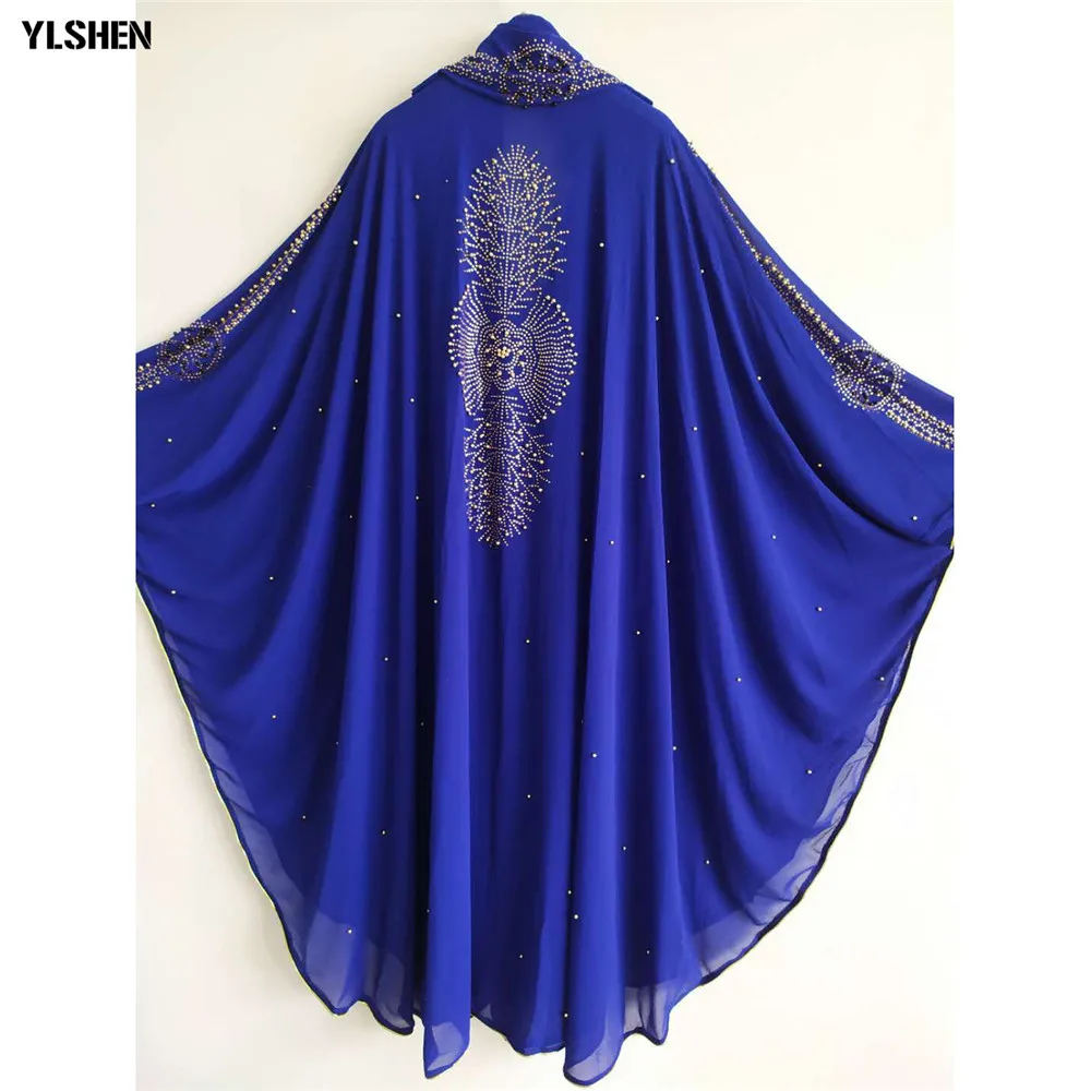 Роскошные африканские платья для женщин Новая африканская одежда Дашики алмаз абайя Дубай халат вечернее длинное мусульманское платье капюшон накидка