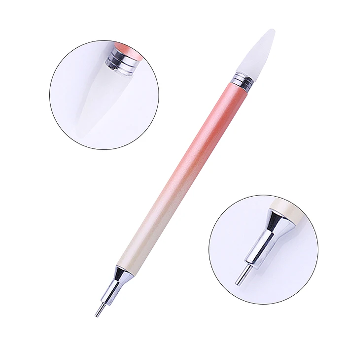1 шт двухконцевая ручка для ногтей, кристальная ручка для бисера гвоздики со стразами, восковой карандаш, инструмент для маникюра и дизайна ногтей