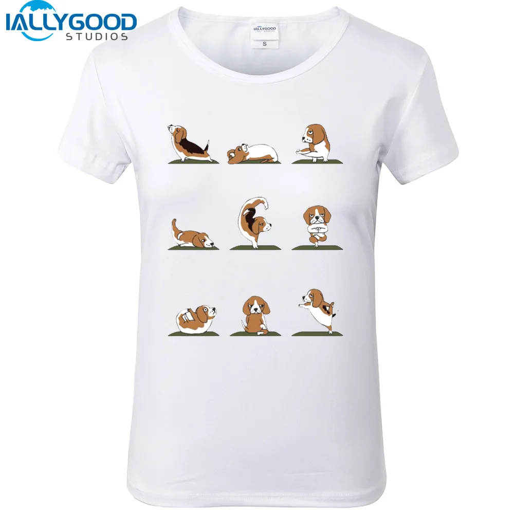 

New Fashion Design Funny Exercise dog Female t-shirt Cute PUG Print Soft Cotton Casual White Tops Tees S837
